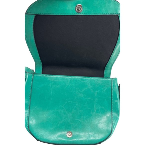 NWT Van Heusen Women's Teal Green Faux Leather Satchel Shoulder Bag - Picture 3 of 5